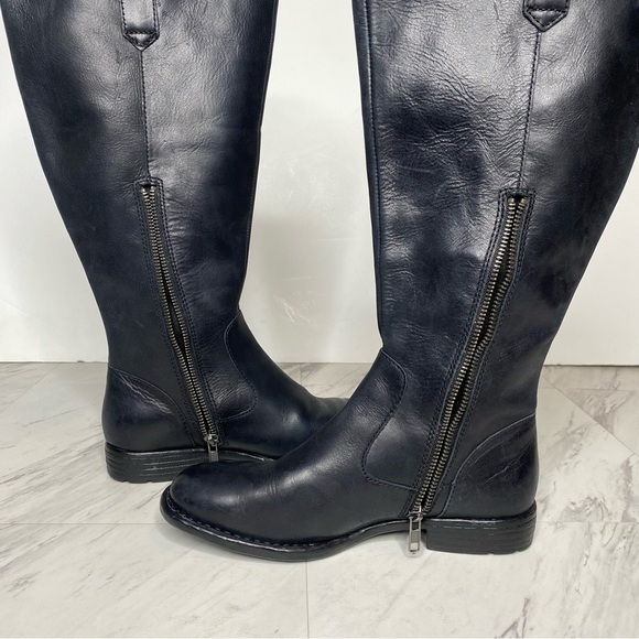 Born Shaunie Black Leather Wide Calf Riding Boot 6M - Picture 6 of 15